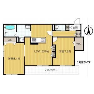 シルフィードうめきた(2LDK/1階)の間取り写真