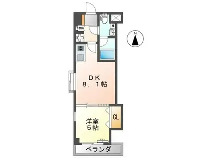 フィオーレ宇津木(1DK/3階)の間取り写真