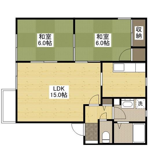 フレグランス中山上(2LDK/2階)の間取り写真