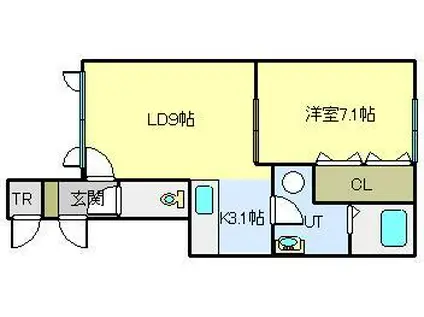 CLOVER A・B(1LDK/2階)の間取り写真