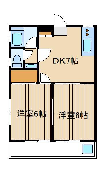 高崎ビル(2DK/1階)の間取り写真