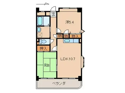 メゾン山水(2LDK/3階)の間取り写真