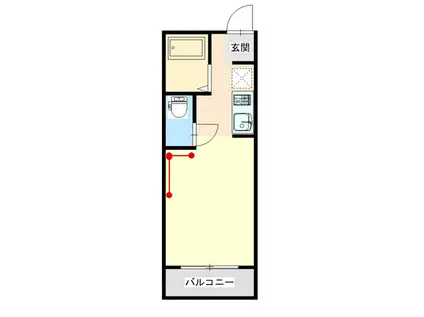 コーポカステリヤ(1K/1階)の間取り写真