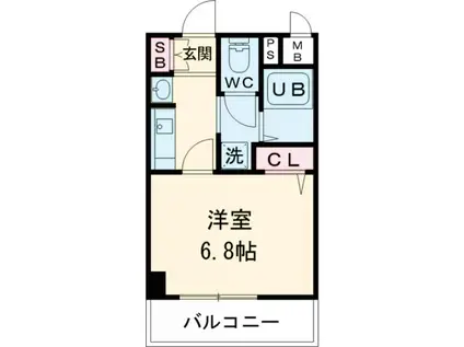 プレサンス神戸みなと元町(1K/8階)の間取り写真