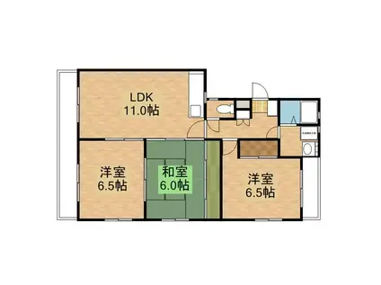 サンビレッジ(3LDK/3階)の間取り写真