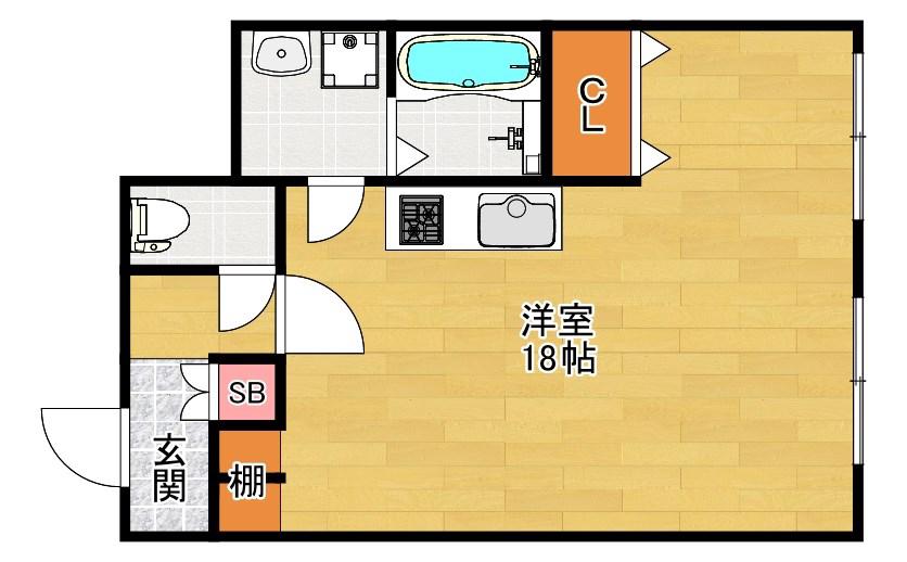 田中ビル(ワンルーム/2階)の間取り写真