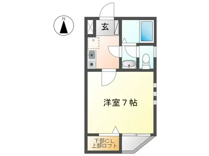 アムール金山(1K/3階)の間取り写真