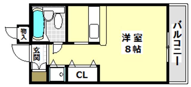 エルボスクII(ワンルーム/3階)の間取り写真