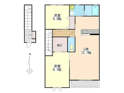 城山ヒルズ B205(2LDK/2階)の間取り写真