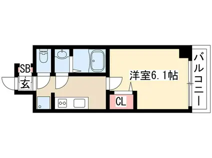 プレサンス THE MOTOYAMA(1K/7階)の間取り写真