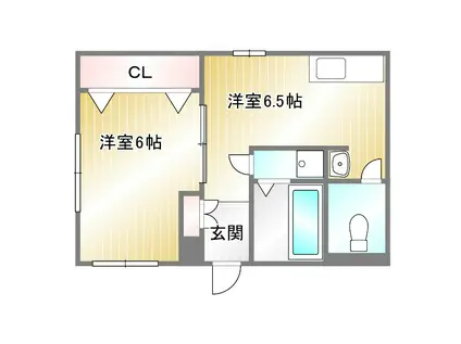 マルベリーハウス(1DK/2階)の間取り写真