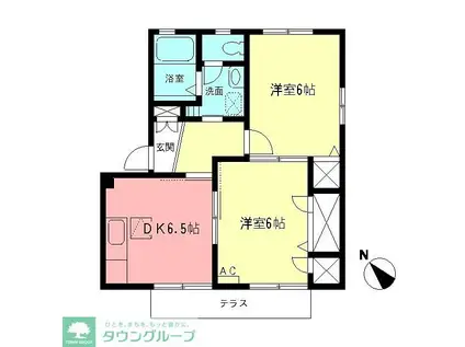 ジュピテ鎌倉(2DK/1階)の間取り写真