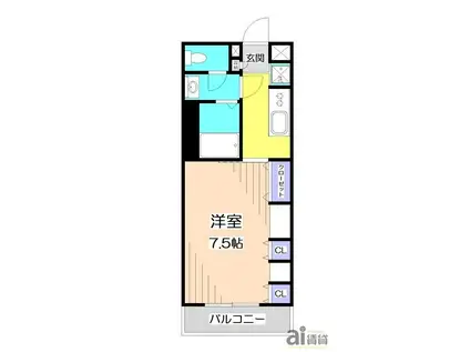 リブリ・FUKU(1K/2階)の間取り写真