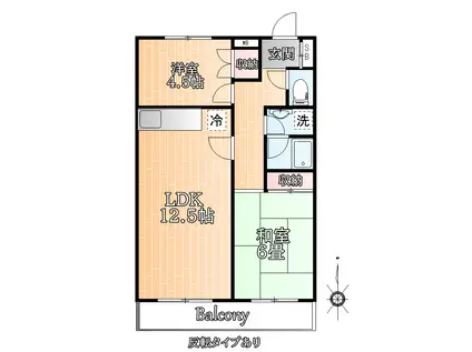 テアーガルテン(2LDK/1階)の間取り写真