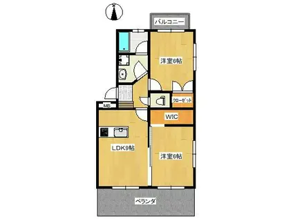 TFK西新駅前(2LDK/3階)の間取り写真