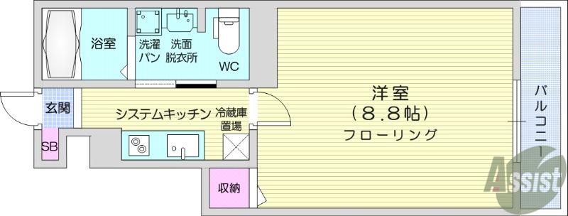 CASA FELIZ(1K/1階)の間取り写真