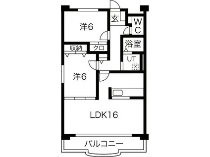 マイノリックM(2LDK/4階)の間取り写真