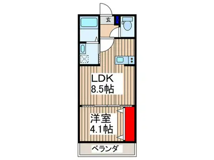新河岸共同(1LDK/3階)の間取り写真