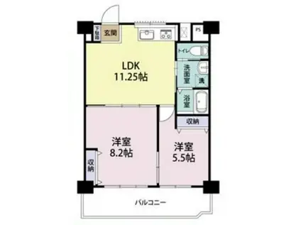 並木コーワハイツ(2LDK/2階)の間取り写真