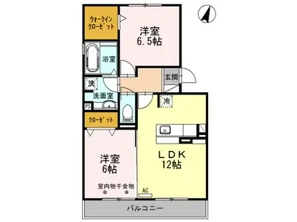 モンクールK&M(2LDK/3階)の間取り写真