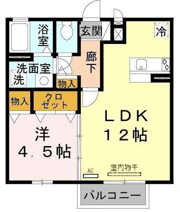 セントラルグレイス(1LDK/1階)の間取り写真