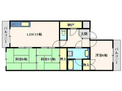エミネンス有瀬(3LDK/3階)の間取り写真