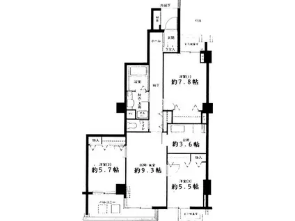 オーロヴェルデ田園調布(3LDK/2階)の間取り写真