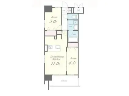 ROOTS SHINJUKU WAKAMATSUCHO 201(2LDK/2階)の間取り写真