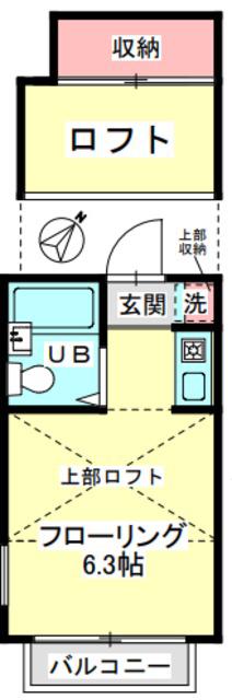 メゾンフレール(ワンルーム/2階)の間取り写真