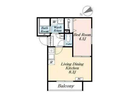 西原2丁目アパート(1LDK/2階)の間取り写真