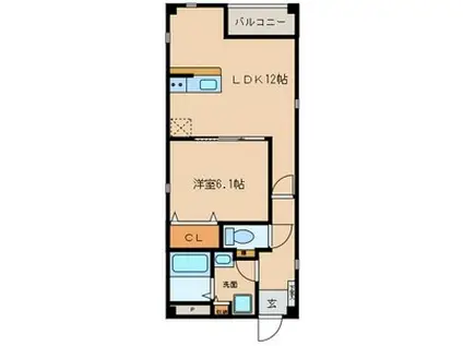 LUCE II(1LDK/1階)の間取り写真