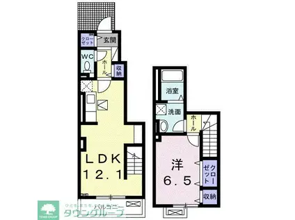 セイバリーI(1LDK/1階)の間取り写真