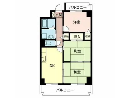 メディオグリシーナF(2LDK/5階)の間取り写真