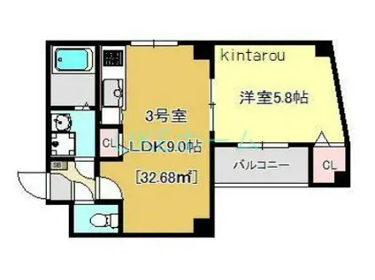 PEARRESIDENCEMINATO 703(1LDK/7階)の間取り写真