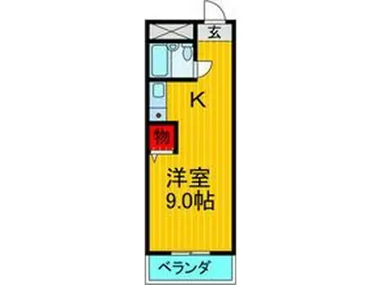 パークハイツ エクセル(1K/3階)の間取り写真