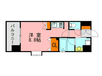 LANDIC K320(ワンルーム/6階)の間取り写真