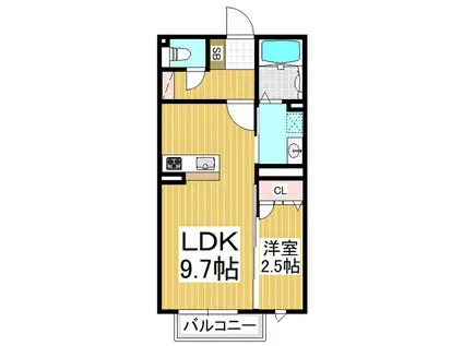 DOLCE(1LDK/2階)の間取り写真
