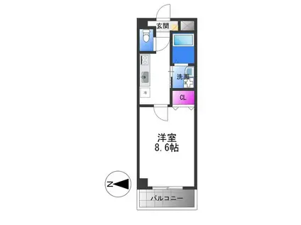 アーバンリブ(1K/6階)の間取り写真