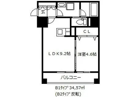 ビータ・コモダ・博多(1LDK/6階)の間取り写真