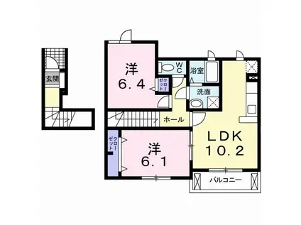 イノセント(2LDK/2階)の間取り写真