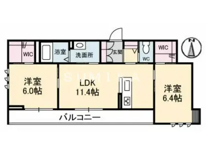 LAULEA白石(2LDK/3階)の間取り写真