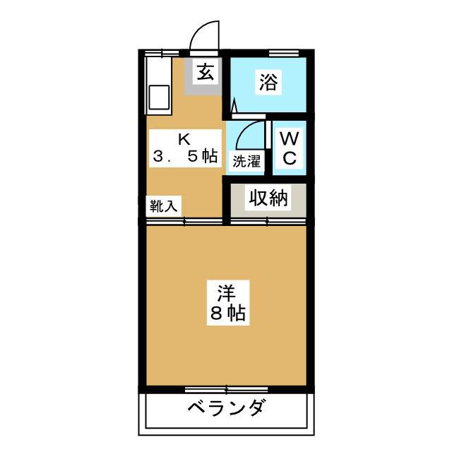 ロイヤルヒルアビコB棟(1K/2階)の間取り写真