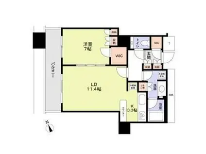 THE KITAHAMA(1LDK/29階)の間取り写真