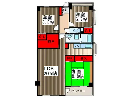 L-PLACE下総中山I(3LDK/3階)の間取り写真