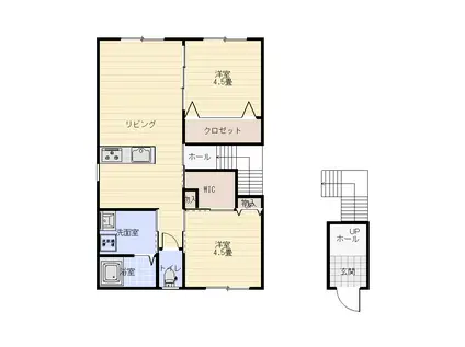 ケントハウス(2LDK/2階)の間取り写真