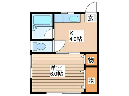 西武池袋線 富士見台駅 徒歩10分 2階建 築55年(1K/2階)の間取り写真