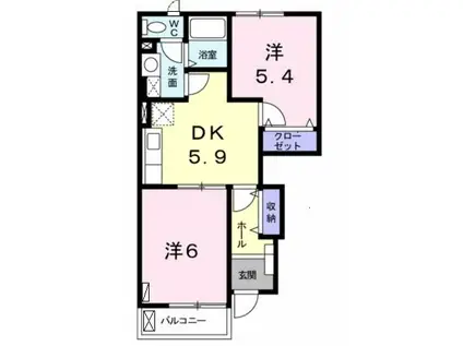 POTATO 3(2DK/1階)の間取り写真