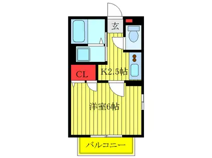 PARTENZA(1K/1階)の間取り写真