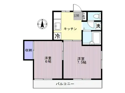 第2瑞穂荘(2K/1階)の間取り写真