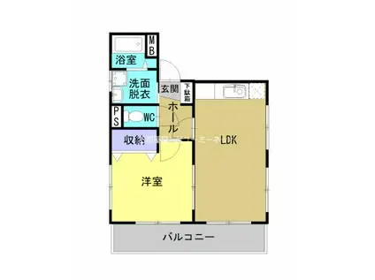 メゾンドール(1LDK/3階)の間取り写真